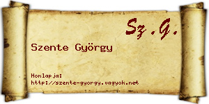 Szente György névjegykártya