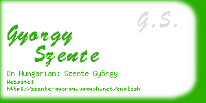 gyorgy szente business card